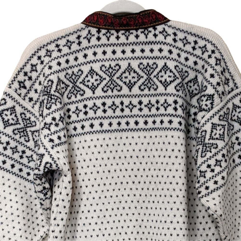 ET KG Norwegian Icelandic fisherman Faire Isle sweater cardigan - Picture 9 of 11